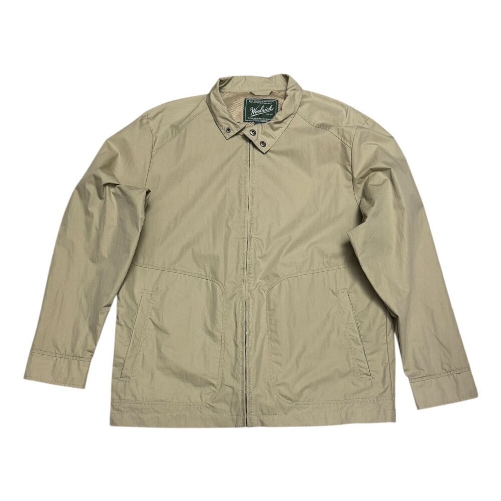 WOOLRICH Khaki Water Resistant Bomber Casual Light Jacket Mens Large